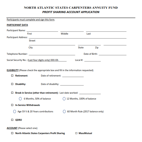 Annuity Profit Sharing Distribution Application
